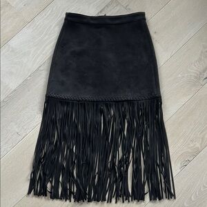 Chic Black Fringe Skirt
